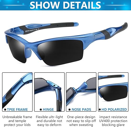 Miniatura 4 de DUCO K014 - Lentes de sol polarizados para niños y niñas de 4 a 8 años