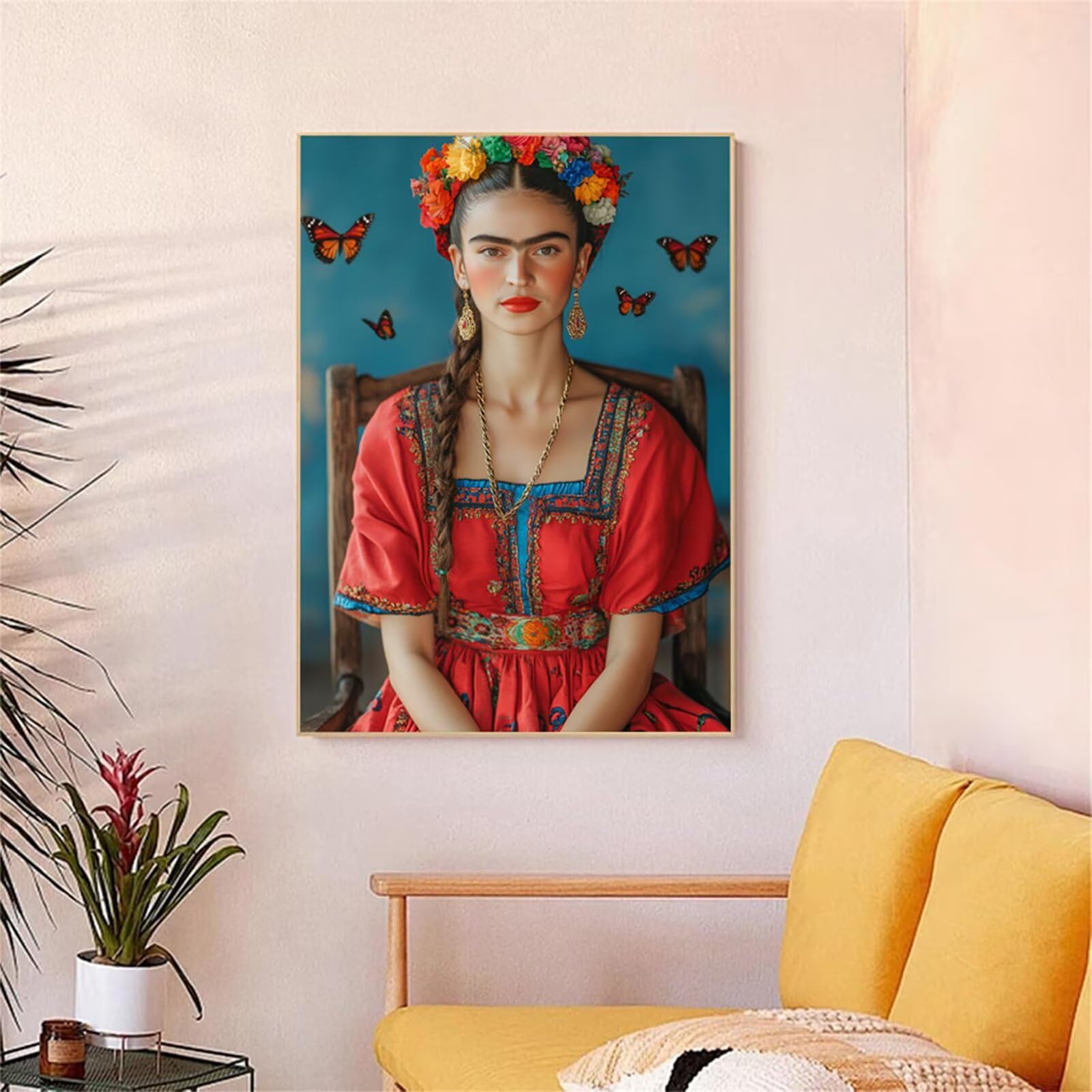 Kobieta Malarstwo diamentowe Pełny zestaw, DIY 5D Diament Malarstwo Motyl Malarstwo Diament, Aktywność ręczna dla dorosłych, Diamentowe zestawy Kryształowy ścieg krzyżykowy do dekoracji ścian 70 x 100