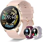 Smart Watch pour les femmes (appel de marque/réponse), 1.32" HD Plein écran tactile Smartwatch pour Android iOS Téléphones Waterproof Fitness Tracker avec AI Pedomètre de sommeil, Cadeaux pour les femmes