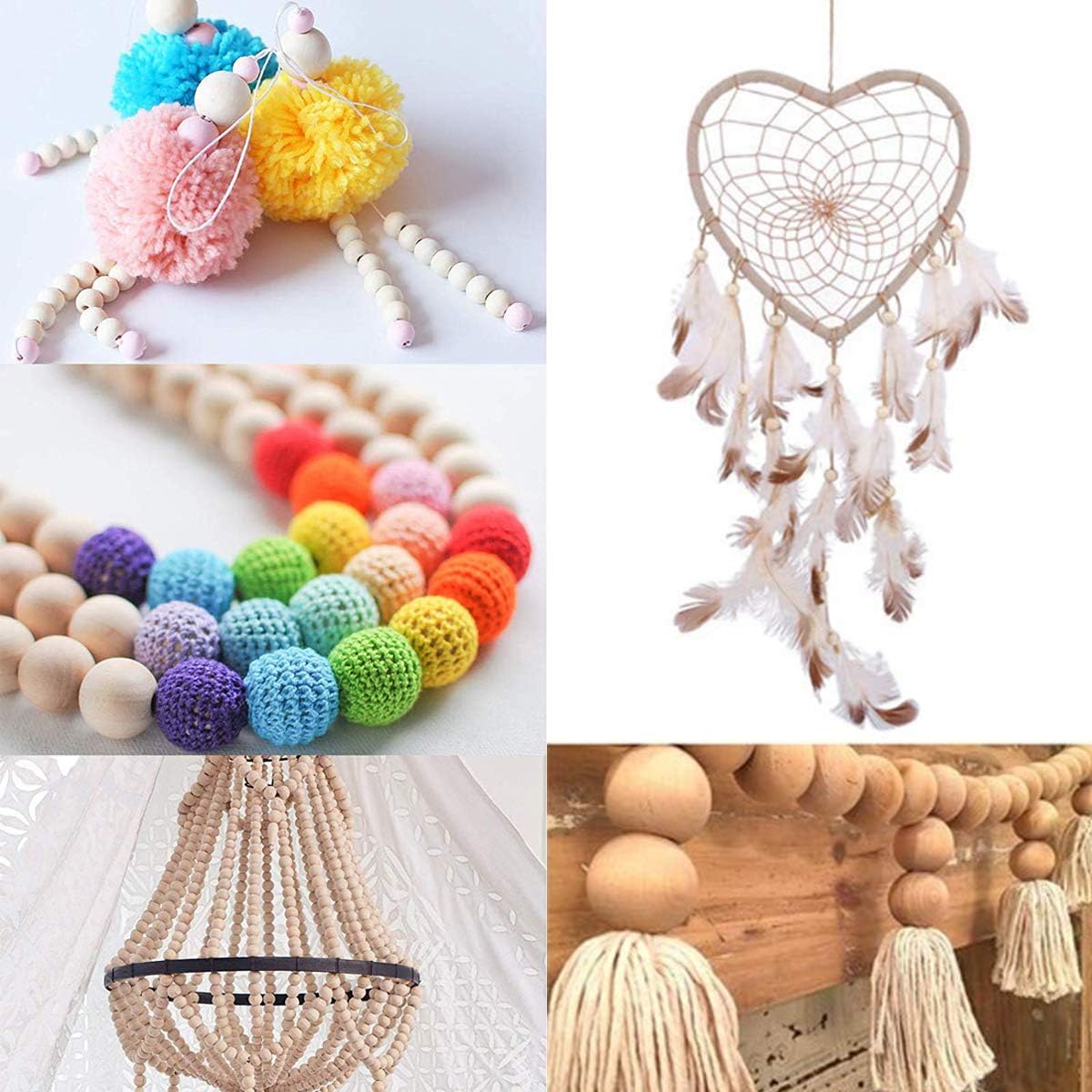 260 Pcs 16mm Wood Beads Natural Unfinished Round Wooden Loose Beads Wood Spacer Beads for DIY Craft Making - Image 3