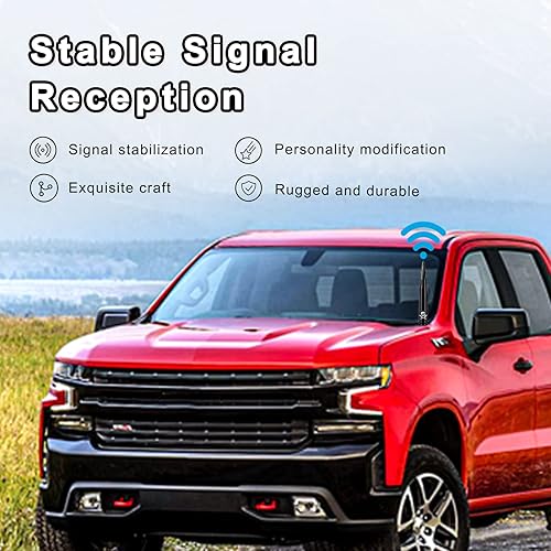 Miniatura 4 de Ajxn 1 - Antena de bala de 5.4 pulgadas para automóvil, camión, mástil de antena de automóvil, accesorios de camionetas, esqueleto de doble espada