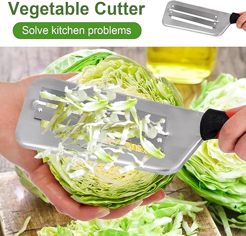 Miniatura 3 de Cortador de juliana de doble hoja, trituradora de repollo de acero inoxidable para ensalada de col y chucrut profesional cortador de verduras