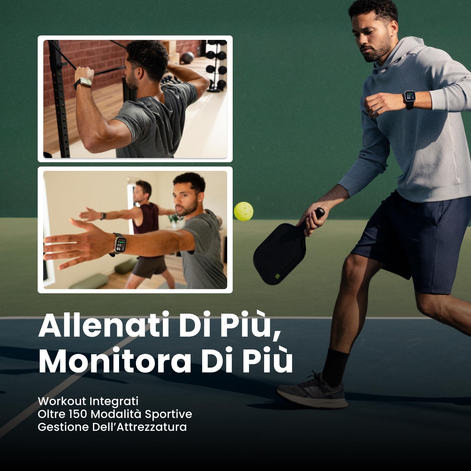 Amazfit Bip Max 50mm Smartwatch, Display AMOLED da 2.07", Autonomia fino a 20GG, GPS, 4GB, Mappe Offline, Fitness Tracker, Hybrid Training, 150+ Modalità Sportive, HYROX, 5 ATM per Android e iPhone
