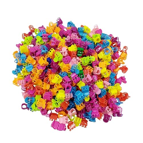 KIDZ00 1.5cm Mini Hair Claw Clips Claws Clutcher Plastic Hair Pins Clamps for Girl Teens Kids & Women Hair Accessories Mix Colors (50 Pcs- Multicolour Mini Hair Clips)