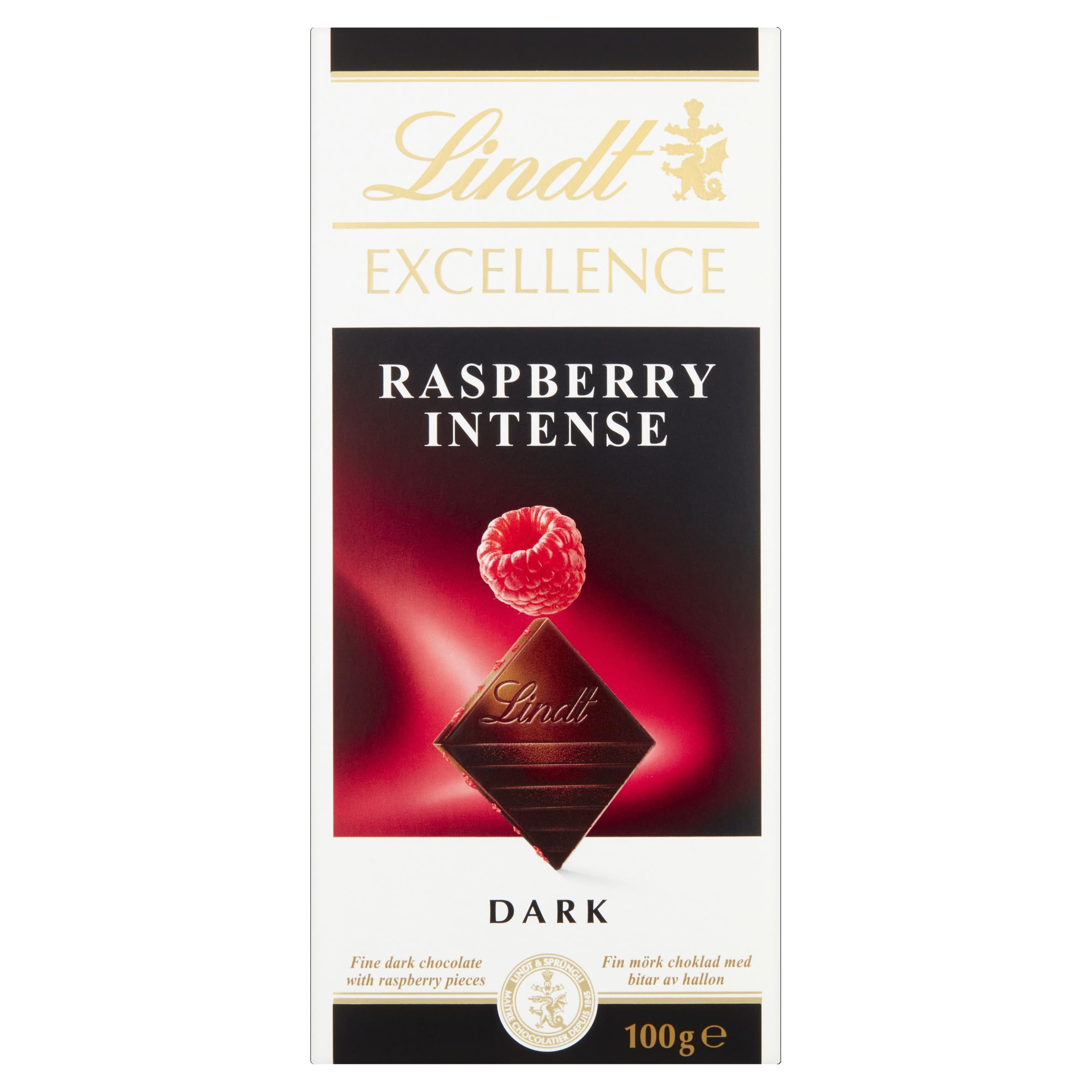 Lindt Excellence Dark Raspberry Chocolate Bar, 100g 