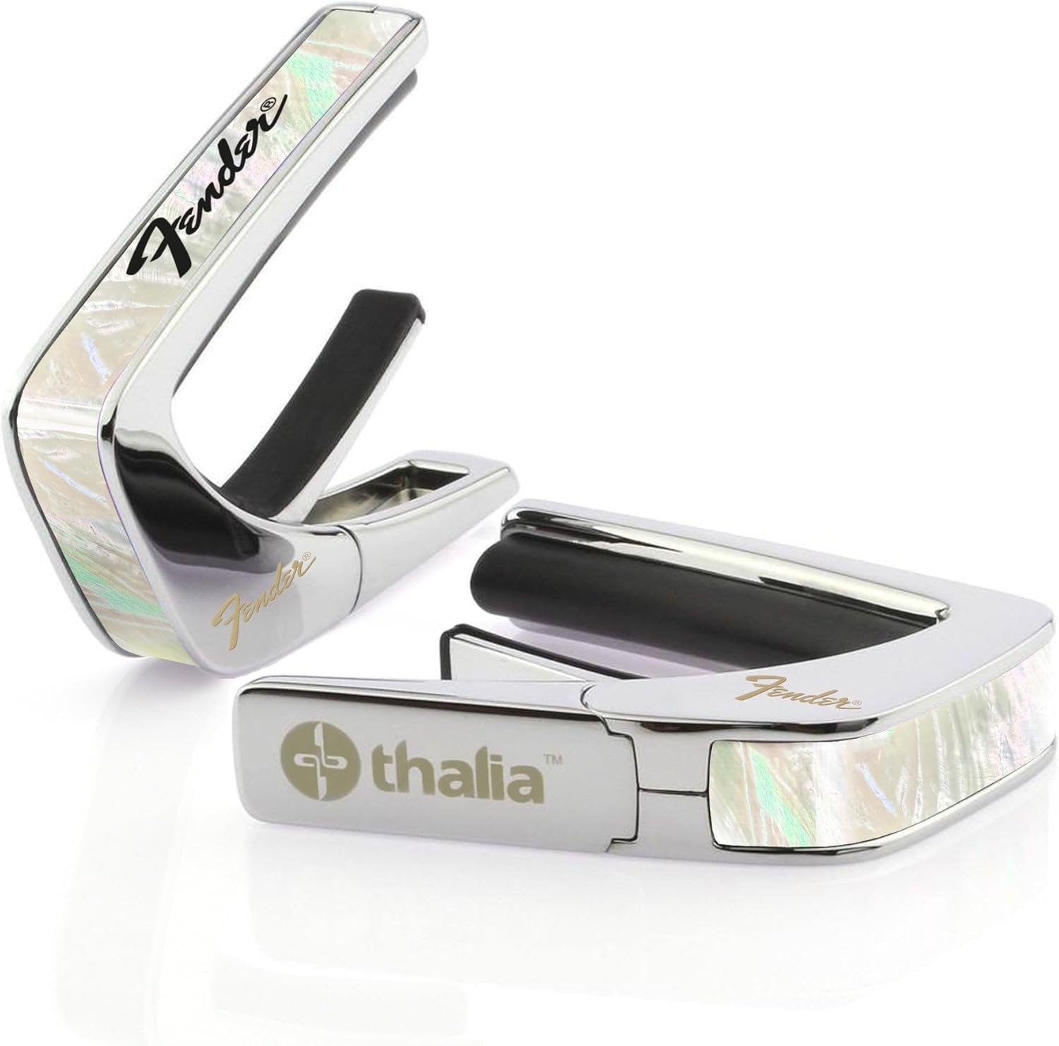 Thalia Fender Officially Licensed Capo - White Mother of Pearl with Black Perine Logo