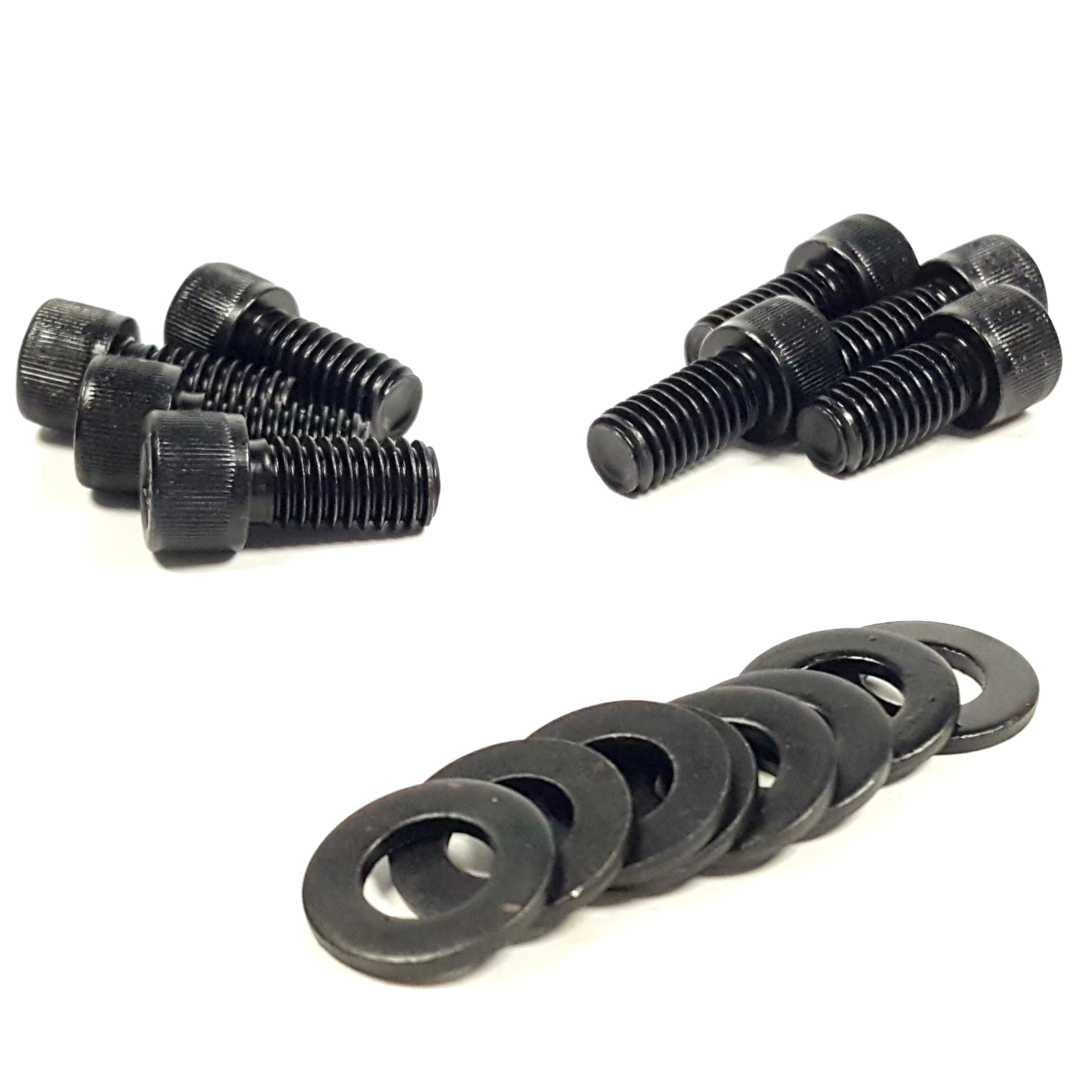 Aramox Valve Cover Bolt Set, 12PCS Mini Valve Cover Hex Bolt Stud Nut Set Black Metal