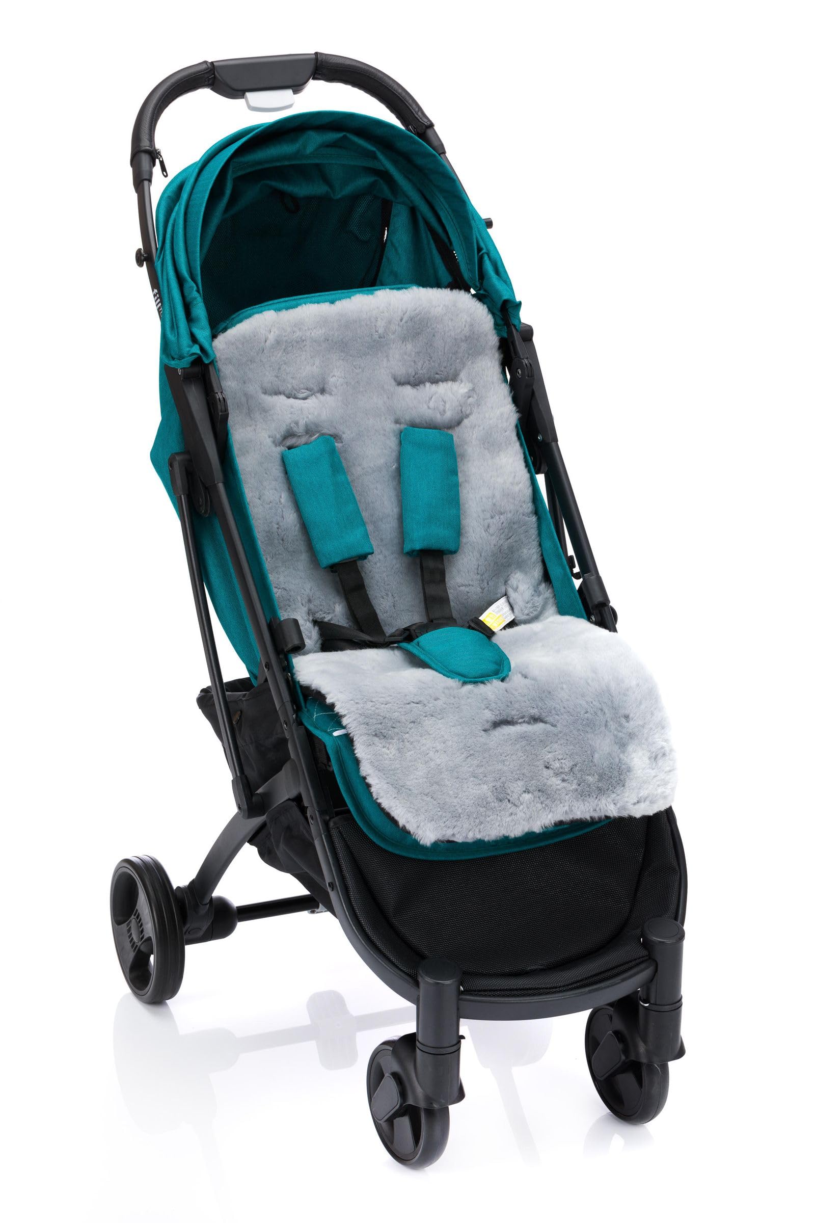 Fillikid Inserto in pelliccia di agnello per ovetti e passeggini, 33,5 x 73 cm, grigio