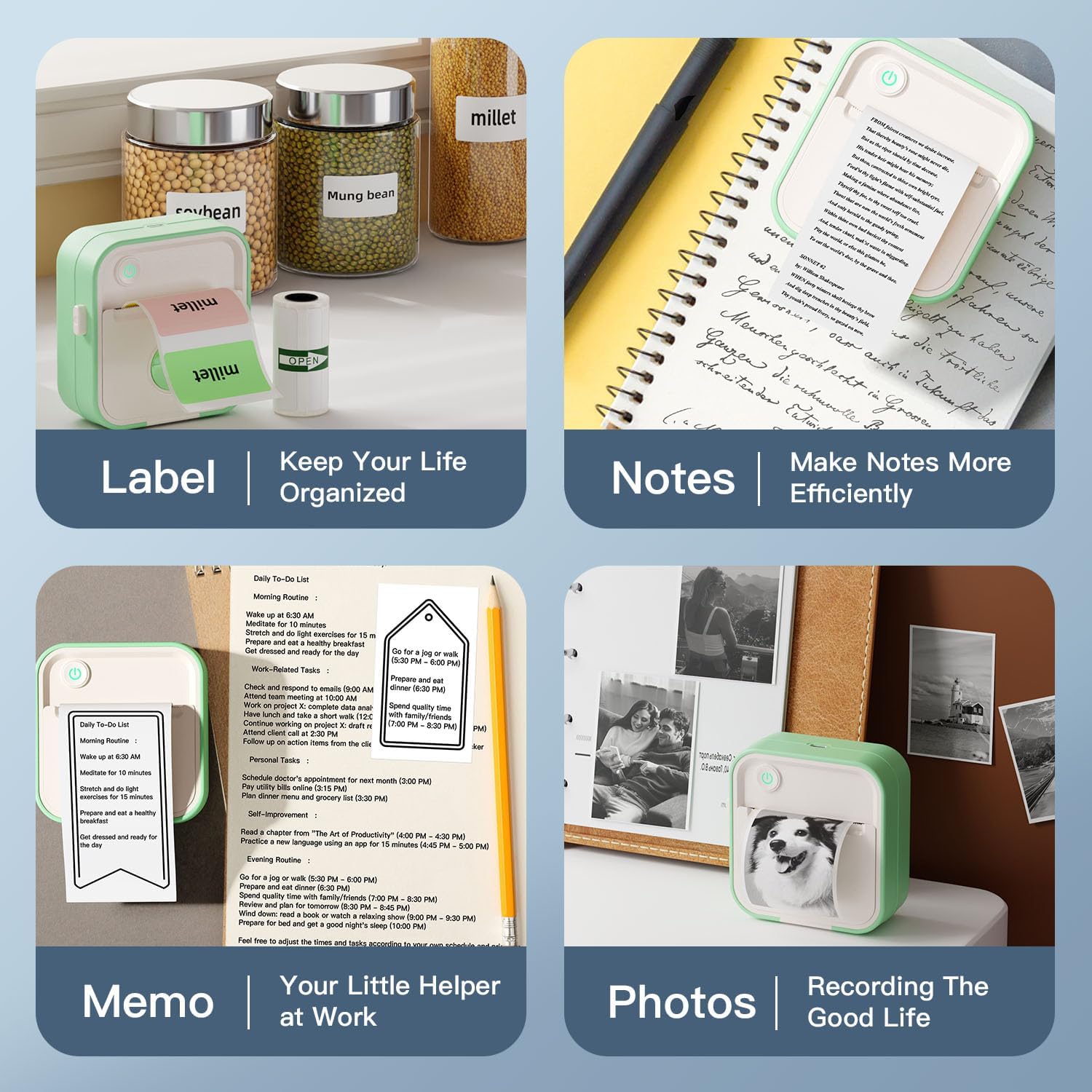 Portable Mini With 7 Paper Rolls - Bluetooth Thermal Printer