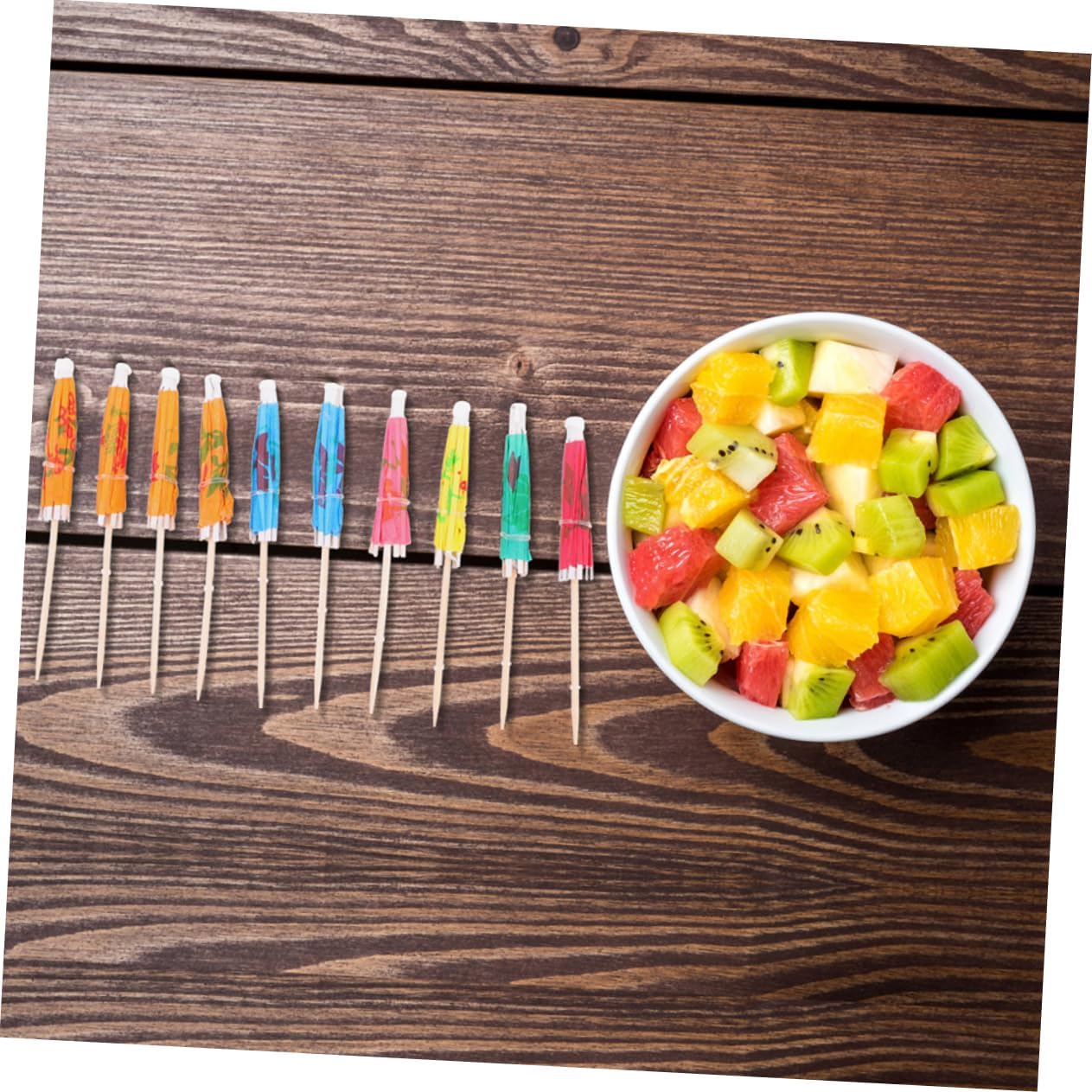 SOLUSTRE 300Pcs Party Supplies Creative Umbrella Picks and Decorative Straws for Hawaiian Luau Bbq More Fun Drink Accessories for Desserts and Cocktails