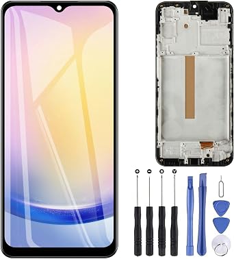 ZOETEC Screen Replacement for Samsung Galaxy A25 5G SM-A256B, A256E, A256U LCD Display Touch Screen Digitizer Full Assembly with Frame, Repair Tool Set