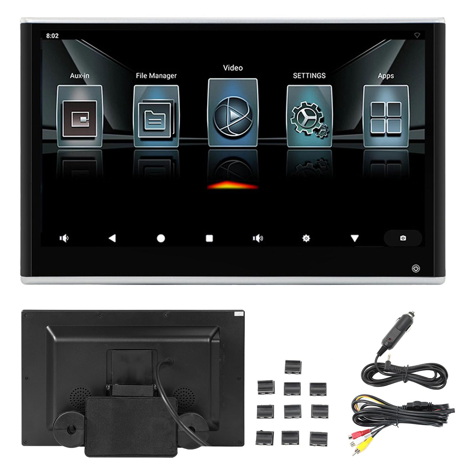 Pantalla de coche de 11.6 pulgadas con diseño elegante, reproductor táctil 4K para reposacabezas