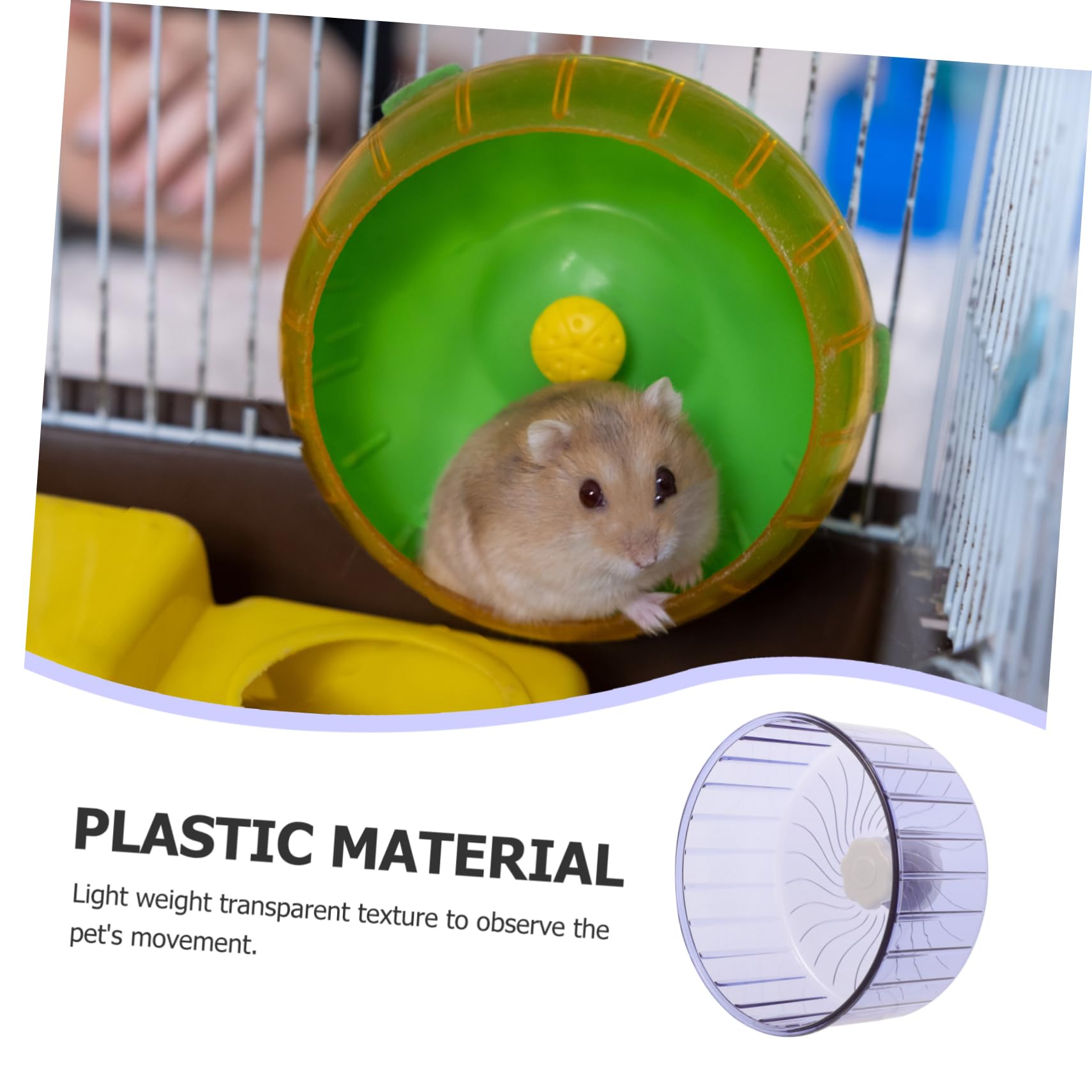 SUPVOX 5piezas Rueda De Ejercicio Silenciosa para Hámster Juguete para Mascotas Material De Plástico Resistente Diseño Ergonómico para Hámsters y Chinchillas Pastel