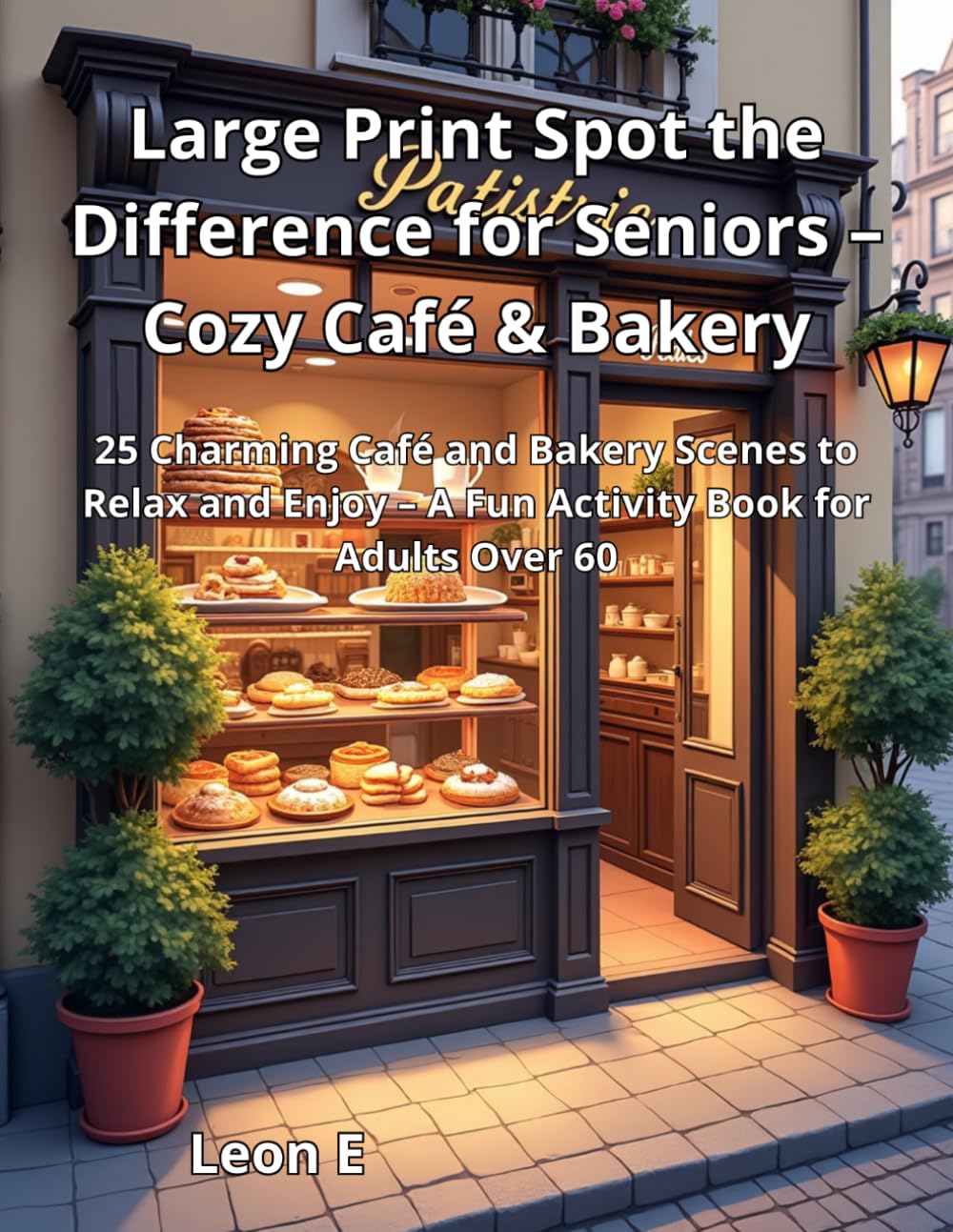 Large Print Spot the Difference for Seniors – Cozy Café & Bakery: 25 Charming Café and Bakery Scenes to Relax and Enjoy – A Fun Activity Book for Adults Over 60