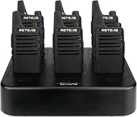 Retevis RT22 6-Pack Rechargeable Walkie Talkies with 6-Way Gang Charger | Compact FRS 2-Way Radios for Business Use