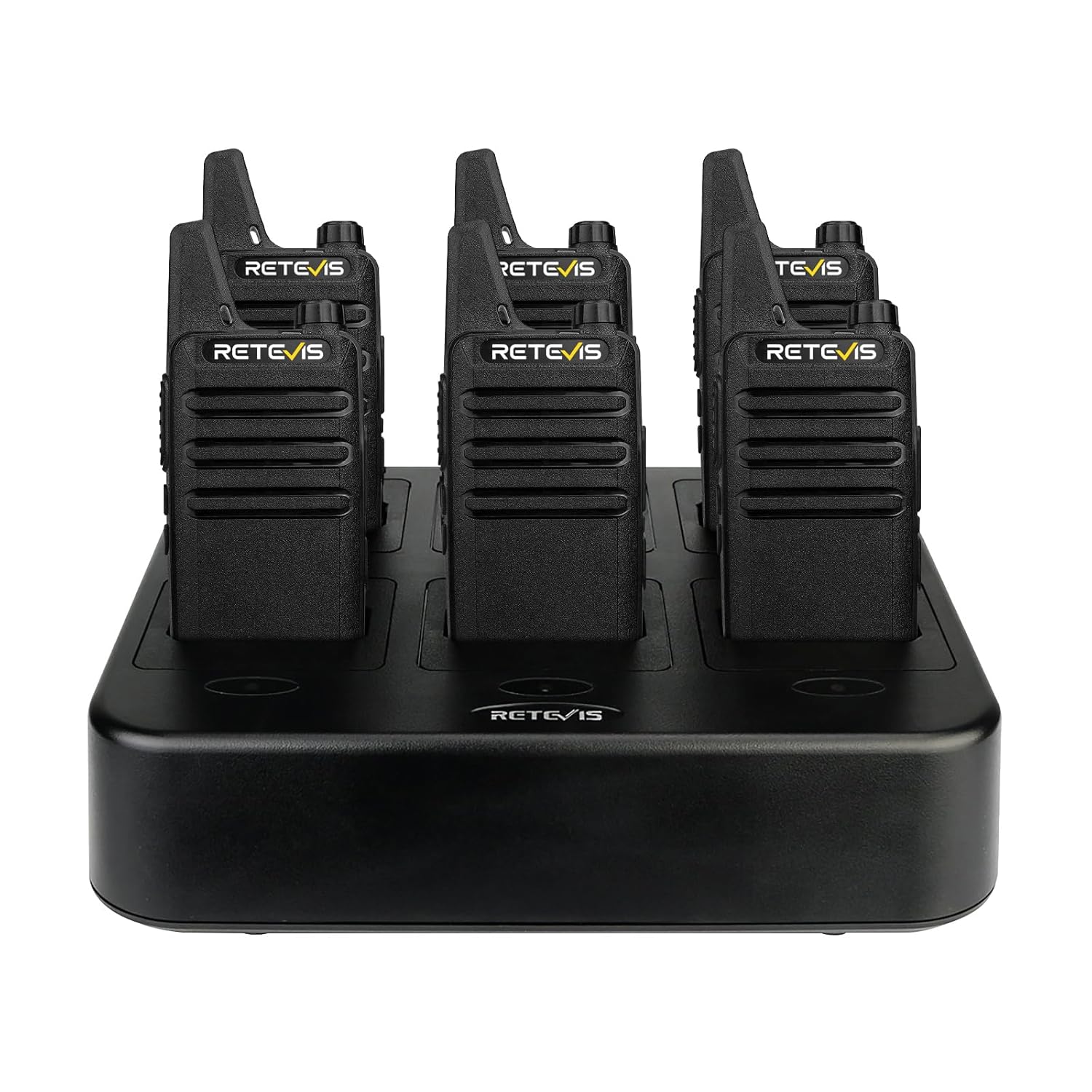 Retevis RT22 Walkie Talkies Rechargeable Hands Free 2 Way Radios Two-Way Radio 6 Pack with 6 Way Multi