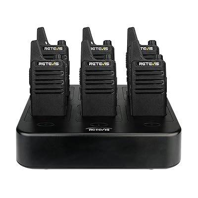 Retevis RT22 Walkie Talkies Rechargeable Hands Free 2 Way Radios Two-Way Radio(6 Pack) with 6 Way Multi Gang Charger