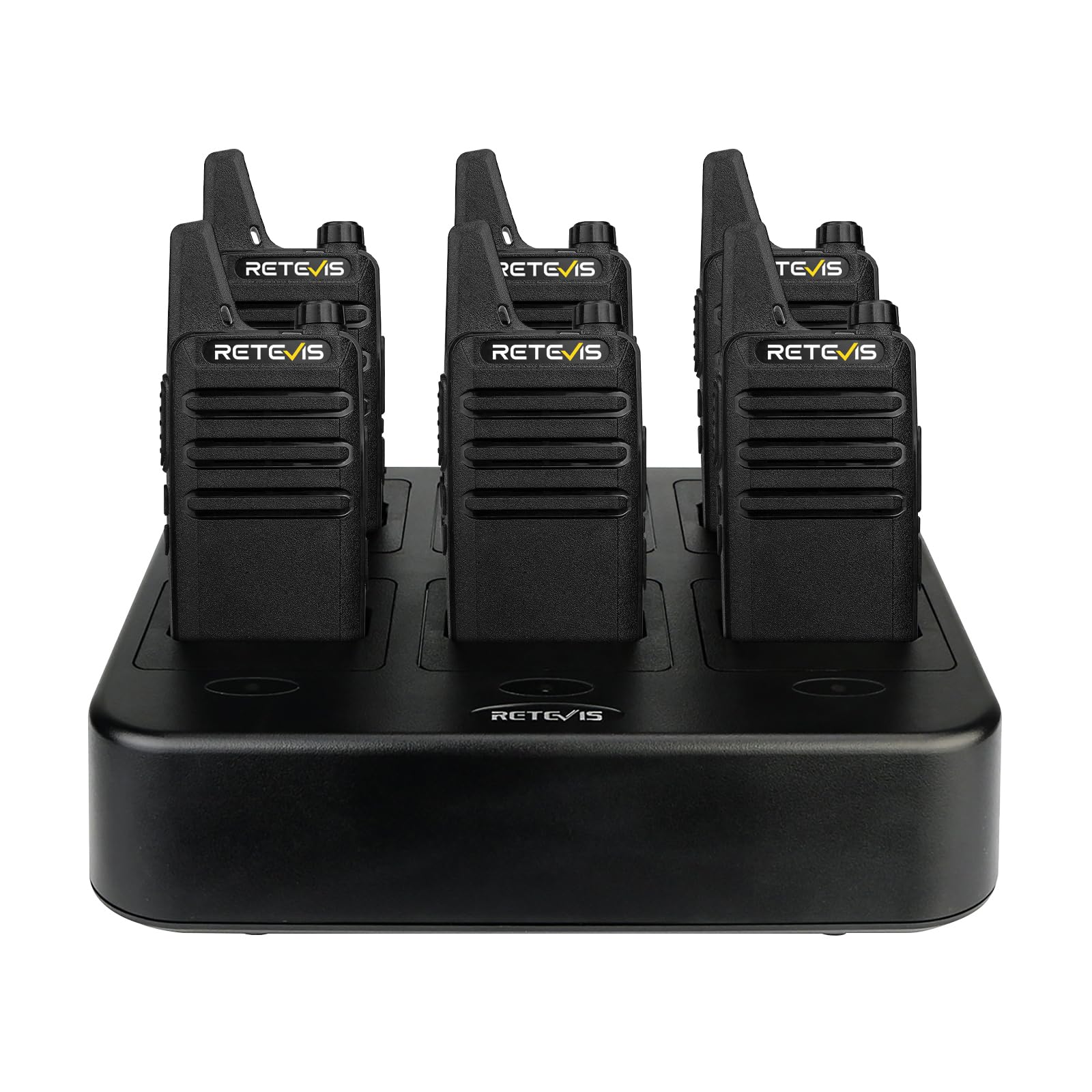 Retevis RT22 Walkie Talkies Rechargeable Hands Free 2 Way Radios Two-Way Radio 6 Pack with 6 Way Multi