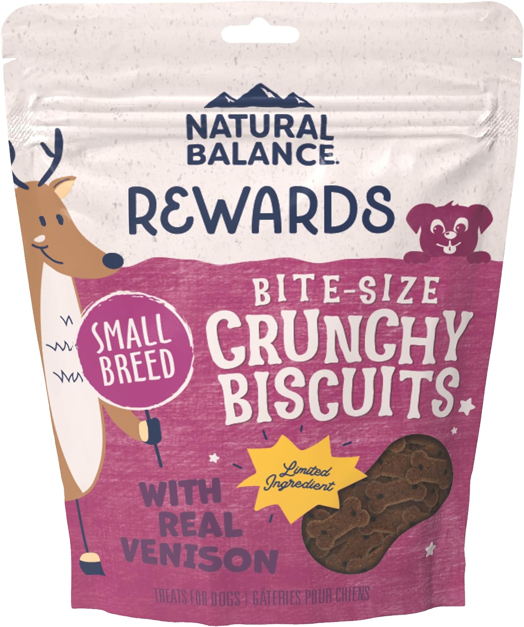 Limited Ingredient Rewards Crunchy Biscuits, Bite-Size Grain-Free Dog Treats for Small-Breed Dogs, Made with Real Venison, 8 Ounce (Pack of 1)