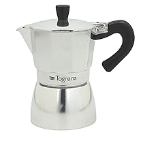 Tognana Grancucina, Caffettiera Moka, 3 Tazze, Mirror-Alluminio, Grigio