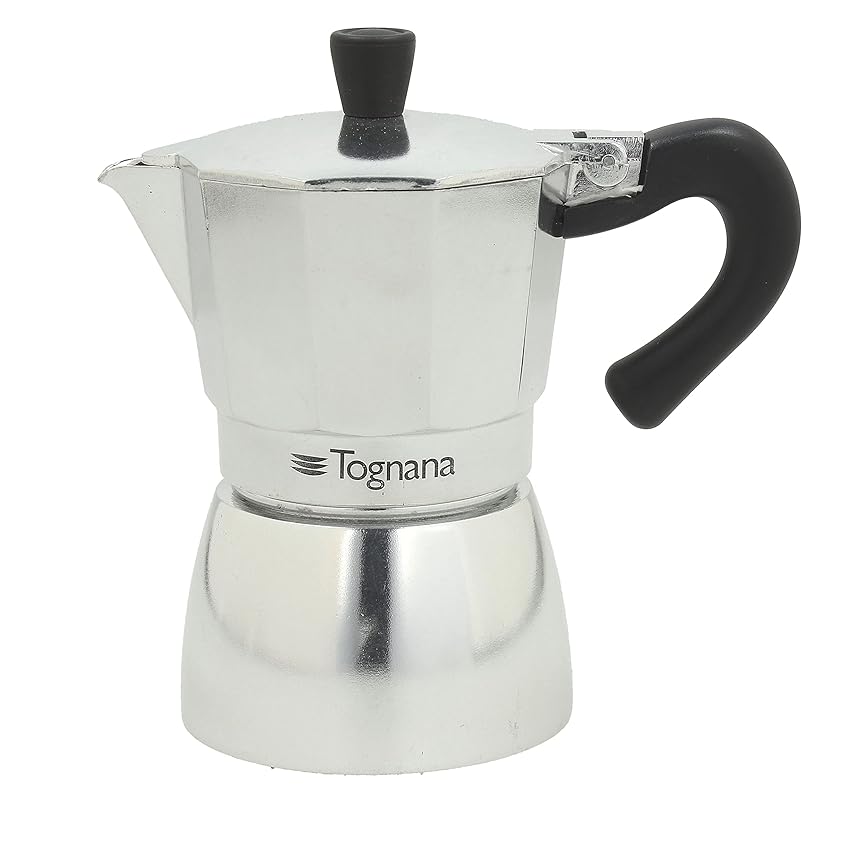 Tognana Grancucina, Caffettiera Moka, 3 Tazze, Mirror-Alluminio, Grigio