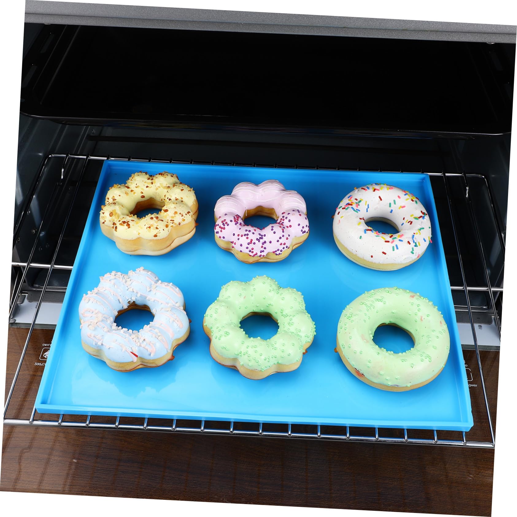DOITOOL Silikon-backmatten mit Erhöhtem Rand Antihaft-backunterlagen für Ofen Mikrowelle und Kühlschrank Inklusive Spatel für Backen und Teigkneten