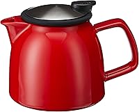 Vista 5 de FORLIFE Bell - Tetera de cerámica con infusor de cesta, 26 onzas/26.0 fl oz, morado