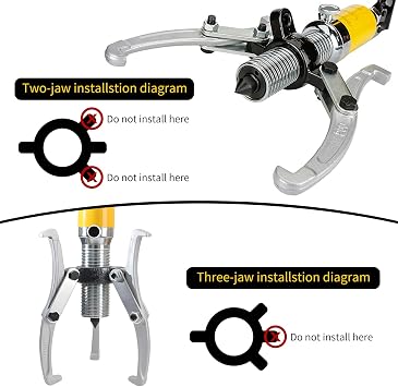 15 Ton Integral Hydraulic Bearing Puller, Bearing Hub Separator 3-Jaw Manual Hydraulic Press, 3-in-1 Pump Hose Puller