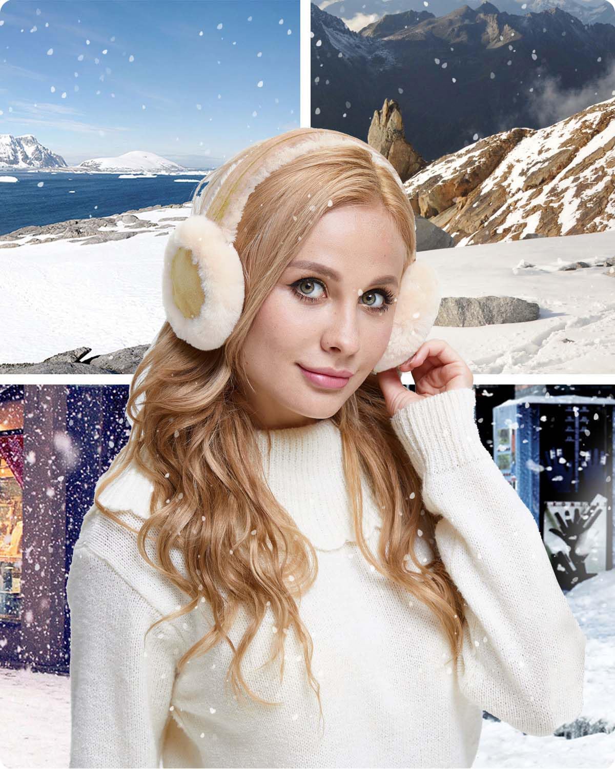 Aurya Nauszniki - klasyczne unisex ocieplacz na uszy zimowe nauszniki na zewnątrz dla kobiet