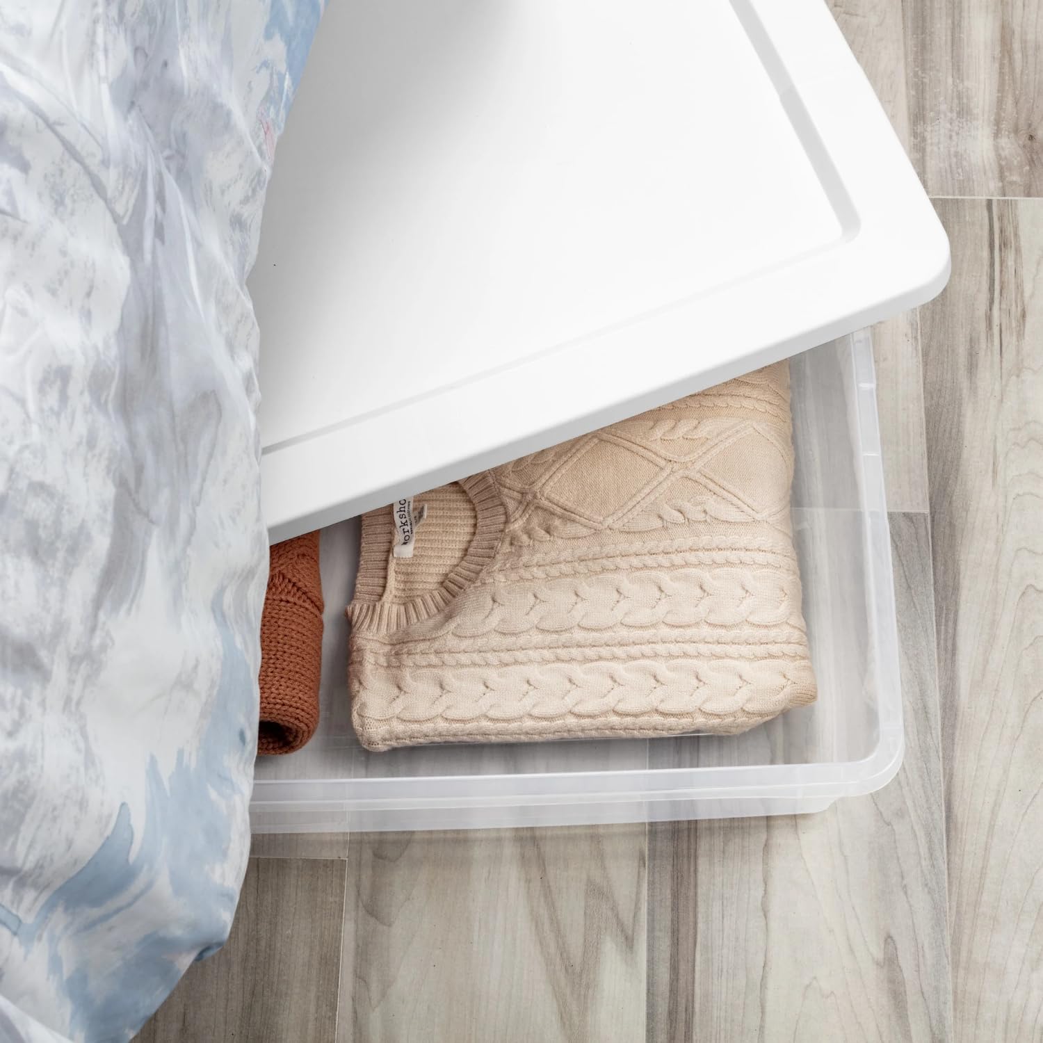 Best Under Bed Plastic Storage Bins for 2026 1 Generic 41 Quart Medium Storage Bin, Clear Plastic Underbed Storage Container wi — product photo