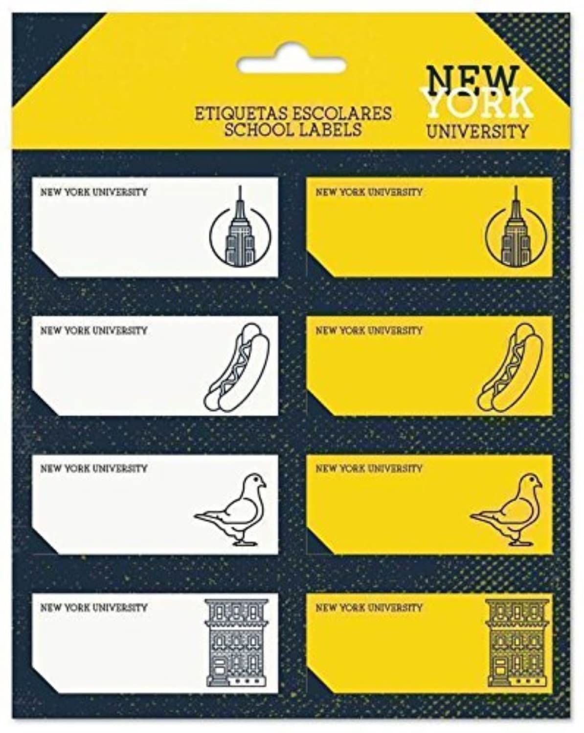 Etiquetas adhesivas Nueva York - Pegatinas libro nombres / Pack etiquetas escolares - Vuelta al cole material escolar