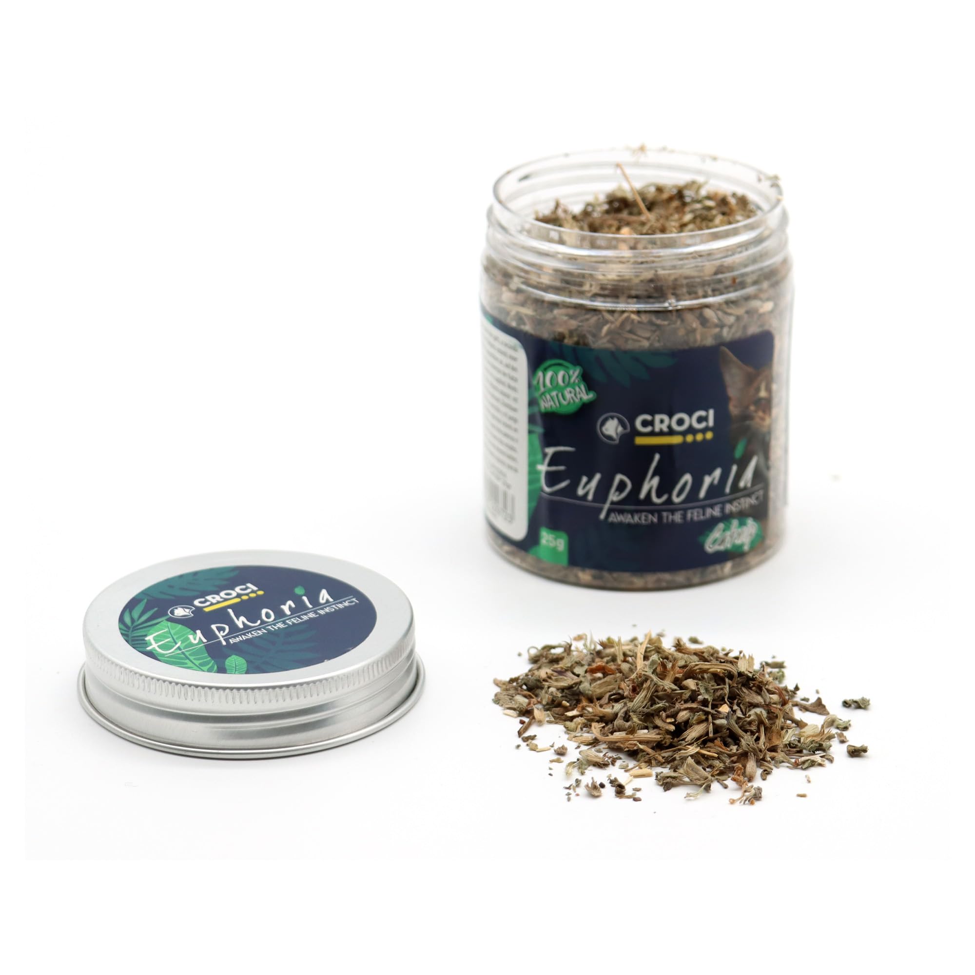 Croci Euphoria - Tarro de Hierba gatera Seca Natural picada, Atractivo para Gatos, 25 g