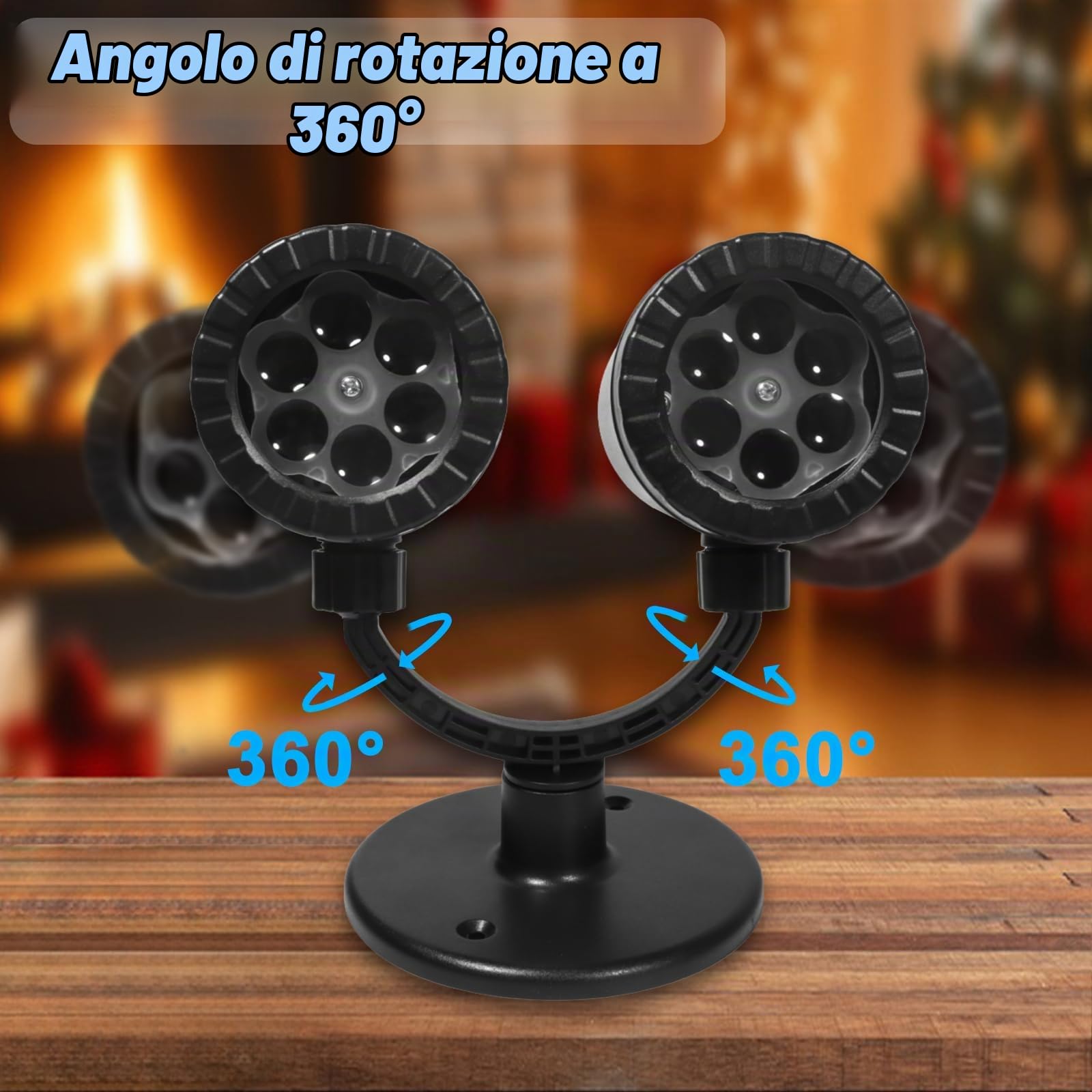 Proiettore di Natale Proiettore LED per esterni a doppia testa con timer Proiettore LED impermeabile Fiocco di neve Luci di Natale Lampade da parete per esterni Giardino Decorazione natalizia