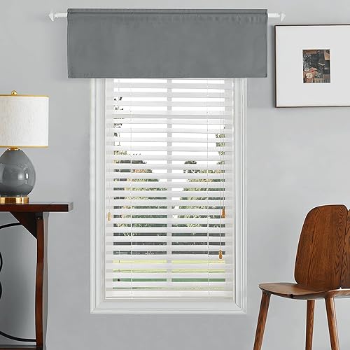 Miniatura 8 de TOAVA DECO Cortinas de cenefa coral para dormitorio, con aislamiento térmico, cenefa de ventana de coral de 18 pulgadas de largo, cenefas cortas con