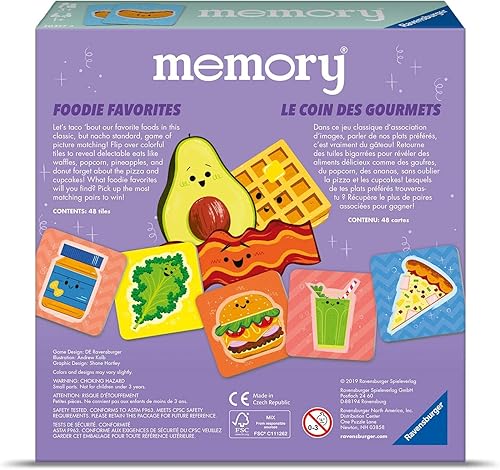 Miniatura 6 de Ravensburger Foodie Favorites - Juego de memoria rápido y atractivo | Mejora las habilidades de enfoque y memoria | Divertidas ilustraciones de