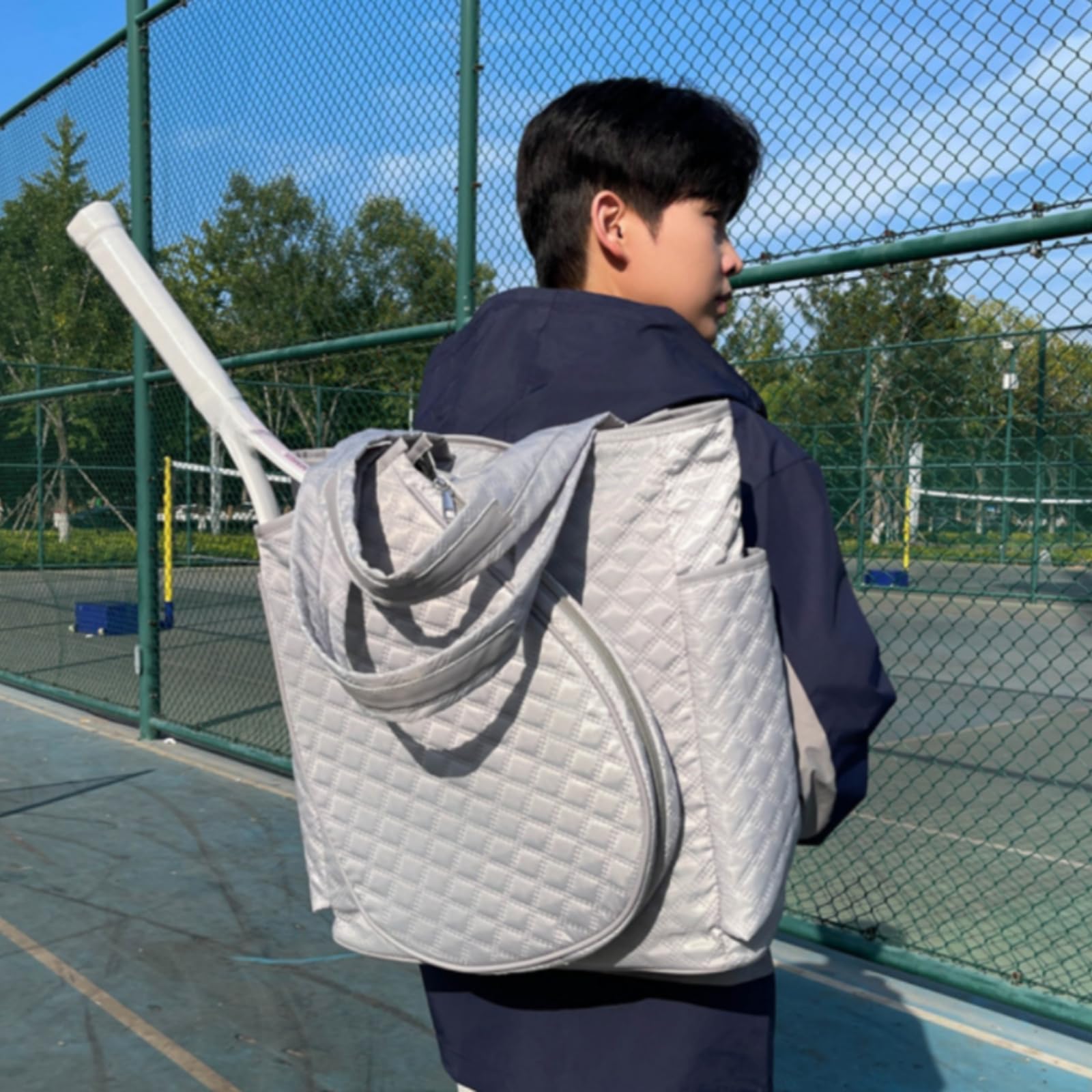 Borsone con Funzione Zaino Trapuntato, Giallo, Giallo, 36-55L | Grande Capacità 36-55L, Borsa Sportiva, per , Atleti, Studenti