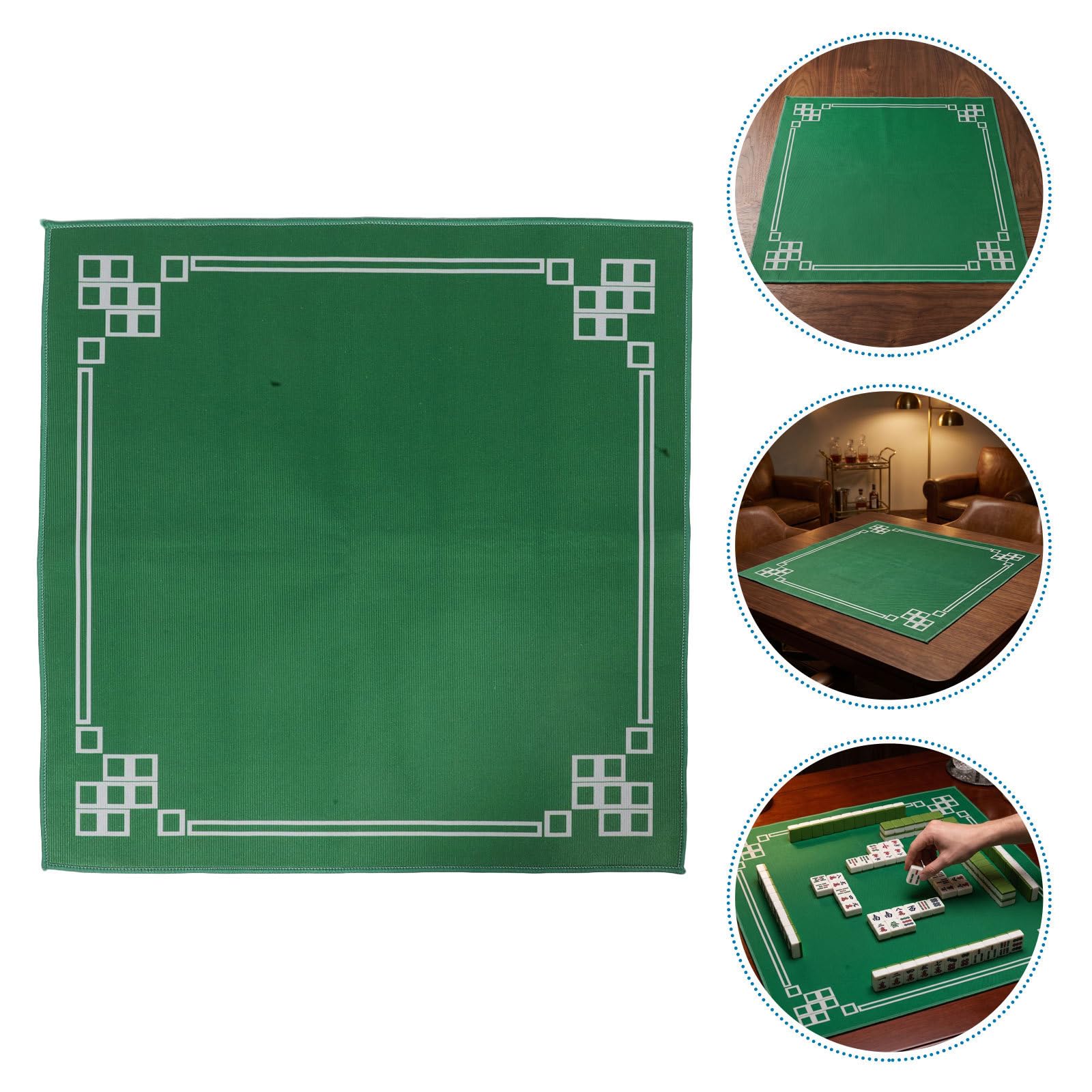 Tapis de Mahjong Carré Antidérapant 2 Pièces, Crystal Velvet pour Table