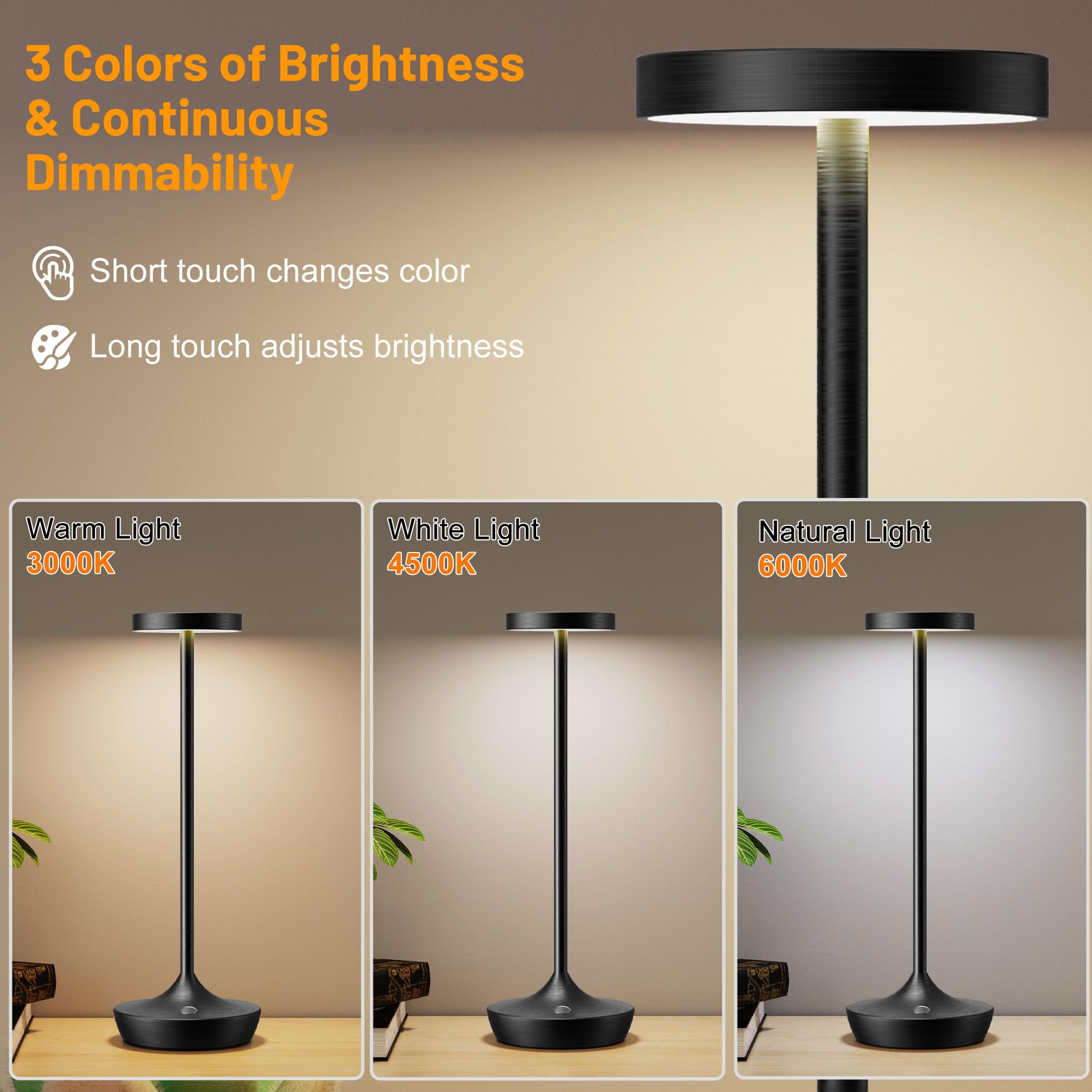 EZVALO Cordless Table Lamps Rechargeable, Portable Tunisia