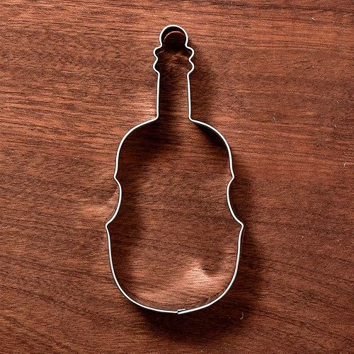 Miniatura 6 de LILIAO Cortador de galletas para violín, cortador de fondant, 1.9 x 4.3 pulgadas, acero inoxidable