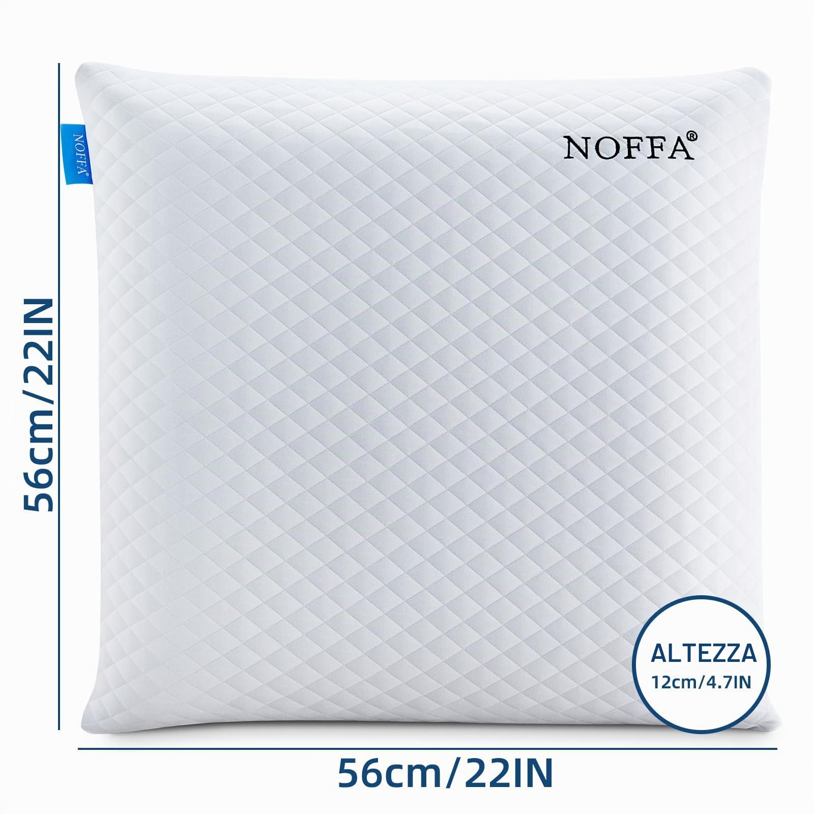 Cuscino viscoelastico morbido per dormire a faccia in giù e a faccia in su, cuscino decorativo in schiuma viscoelastica, 2 grandi cuscini per divano