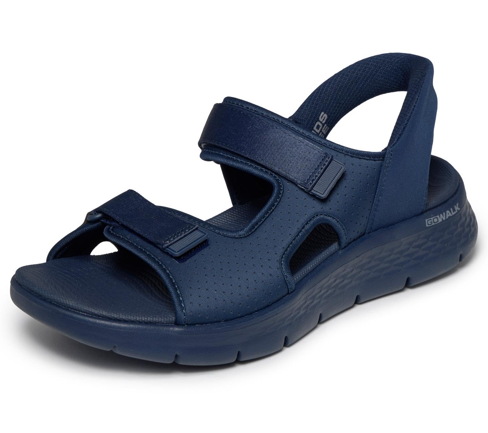 Skechers Herren Go Walk Flex Sandal Easy Entry, Navy Textile/Trim, 46 EU