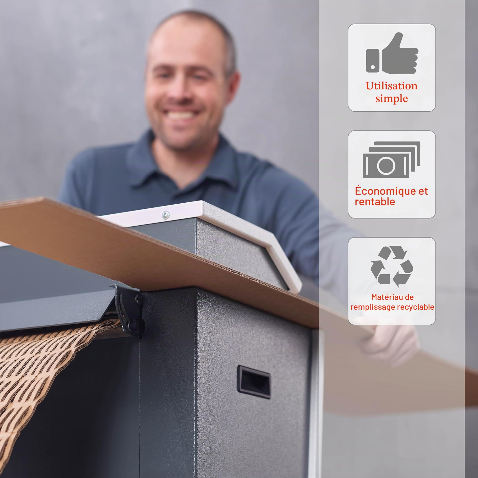 HSM ProfiPack C400 : déchiqueteuse de cartons pour Remplissage et Rembourrage avec matériel recyclé. Solution d'emballage Durable idéale pour l’entrepôt