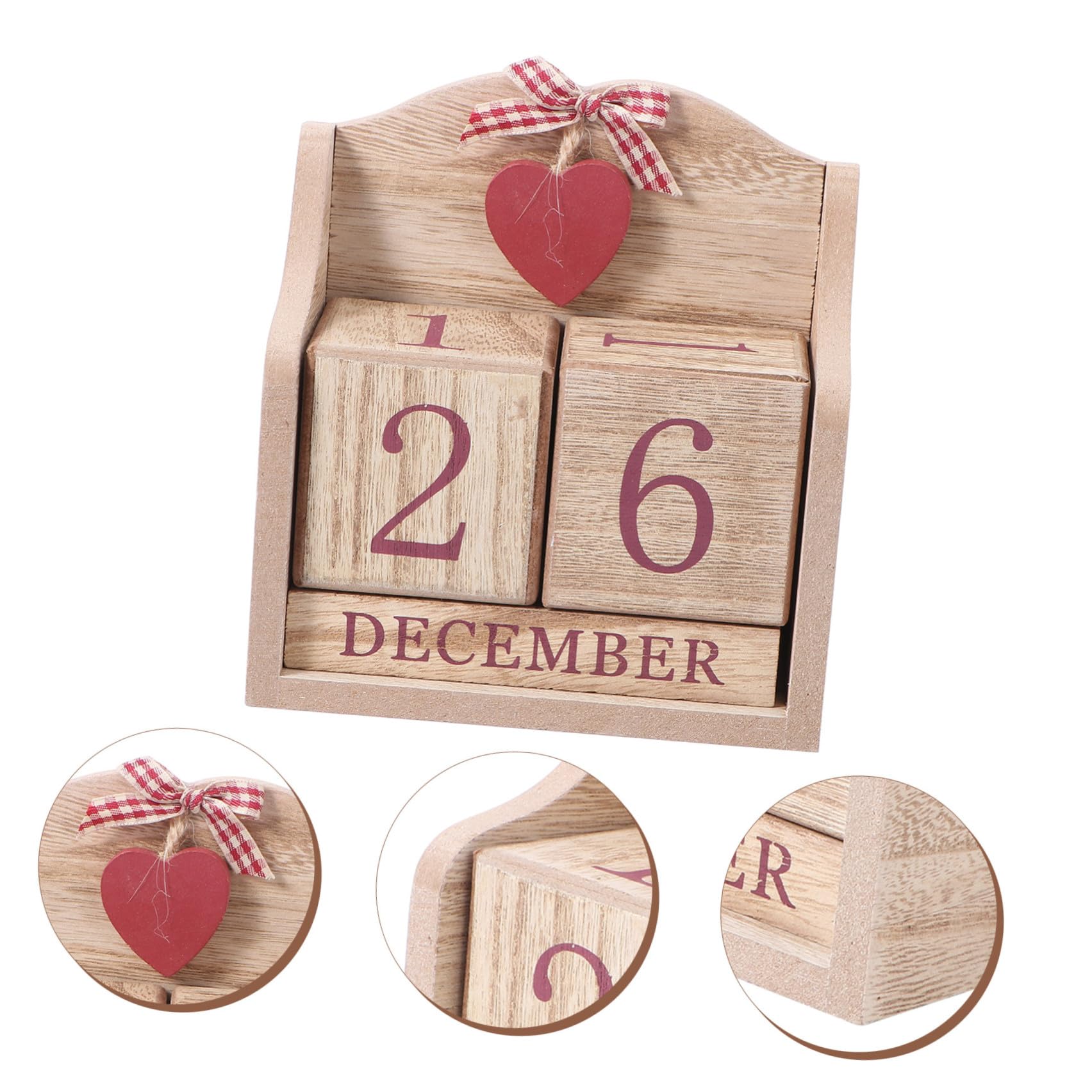 Calendario Perpetuo in Legno Retro da Scrivania Cambio Manuale