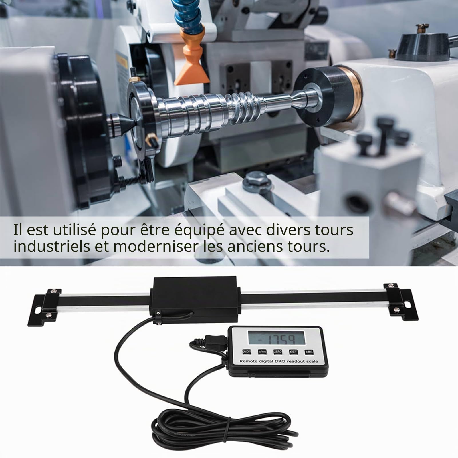 Kit de mesure avec lecture numérique, règle de mesure linéaire à distance LCD pour tours, capteurs de déplacement, 0-300 mm