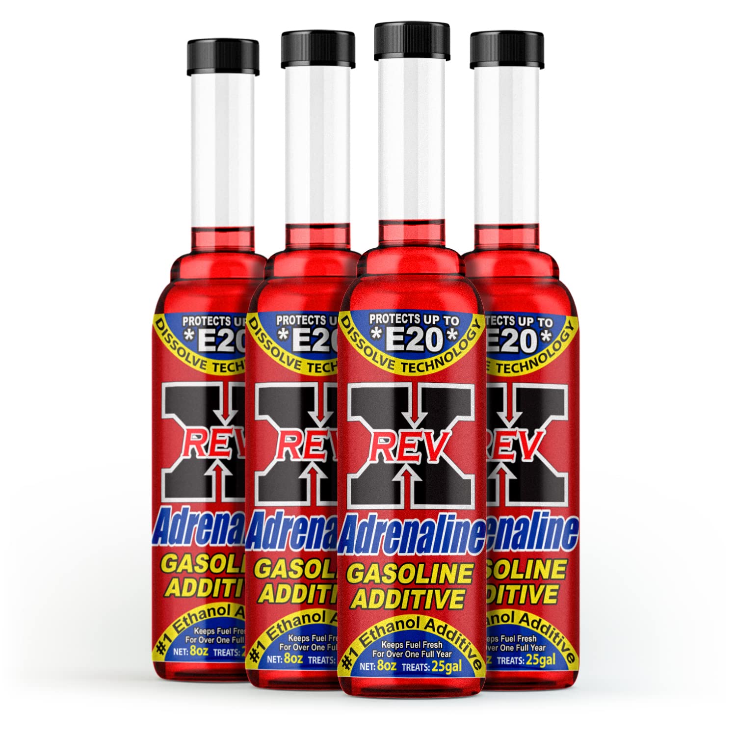 REV-X Adrenaline Gasoline Fuel Additive - 8 fl .oz. (4 Pack)