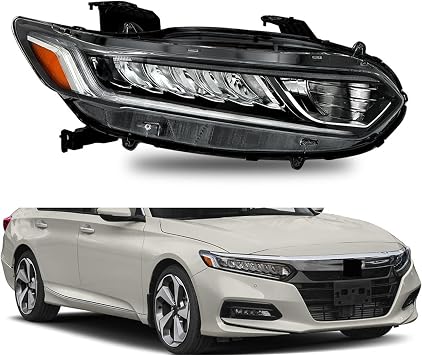 Passenger Right Side Headlight Assembly Replacement for Accord 2018 2019 2020 Headlight Assembly Replacement for 33100-TVA-A01