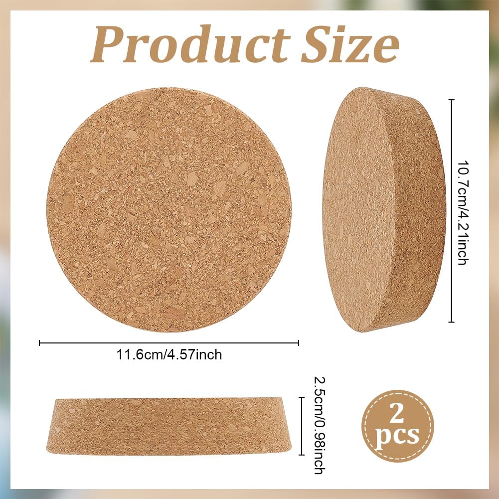 OLYCRAFT 2Pcs Large Cork Stoppers 4.2-4.6 Inch Cork Bottle Stoppers Tapered Corks Plugs Corks Canning Jar Lids Wood Tapered Plugs Wooden Taper Stopper for Kitchen Glass Bottles Mason Jars