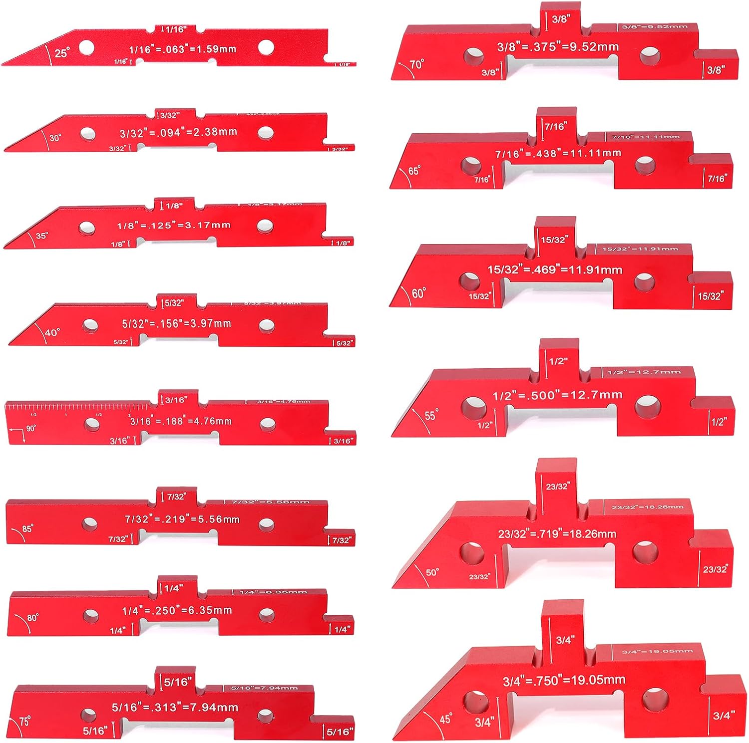 Table Setup Blocks for Woodworking, 14pcs Aluminum Alloy Woodworking Tools Precision Set up Bars, Height, Depth, Angle & Fence Alignment Gauge Set - Router and Table Saw Accessories with Storage Case