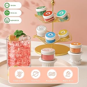 Edible Glitter for Drinks - Edible Shimmer for DIY Wine Cocktails Champagne Beverages Food Grade 8 Colors Coloring Glitter Dust 4g /Bottle