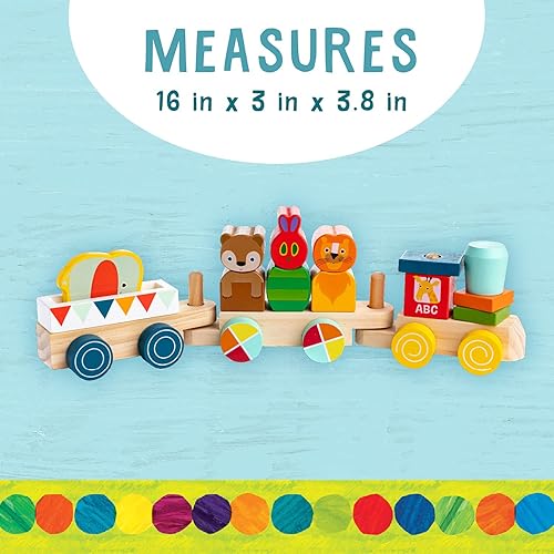 Miniatura 4 de KIDS PREFERRED World of Eric Carle The Very Hungry Caterpillar - Juego de tren de madera, 12 piezas